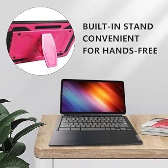 Mignova for Lenovo Chromebook Duet 5 Laptop 13.3 FHD Case with Screen Protector Built in Shoulder Strap Kickstand Hard Back Hybrid Cover for Lenovo Duet Chromebook Case Duet 5 13 inch (Pink/1 Pcs)