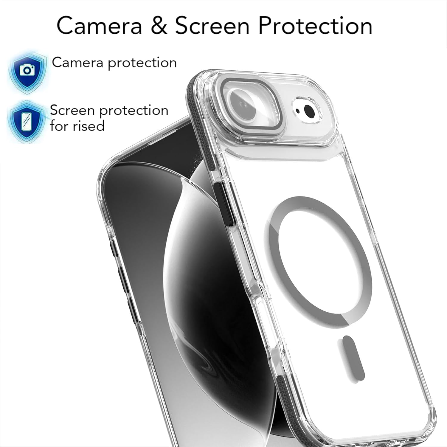for iPhone 17 Air Magnetic Clear Case, MagSafe Compatible, Kickstand & Lens Protection, Soft Shockproof Bumper, Non-Yellowing Cover with Wrist Lanyard
