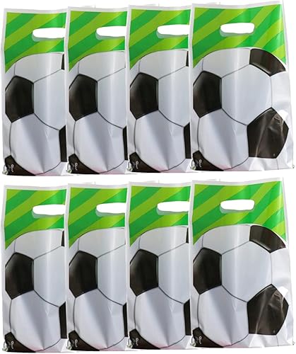 30 bolsas de regalo de fútbol para fiestas de cumpleaños de niños, bolsas de dulces para regalos de fiesta temática de fútbol