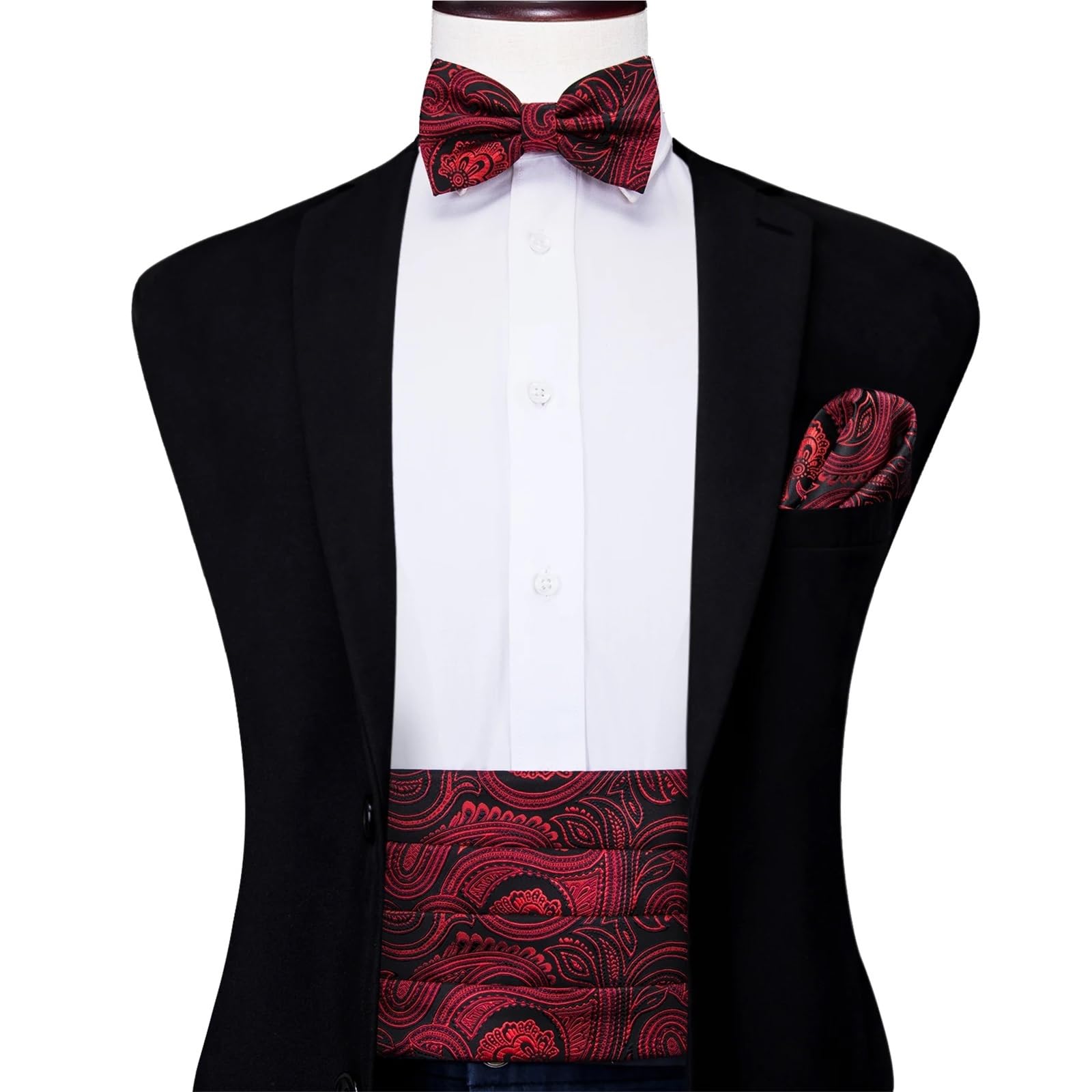 Kummerbund Rotes Kummerbund-Fliege-Set, formelles Smoking-Korsett, elastischer Gürtel for Männer, Hochzeit, Kummerbund(Color20)