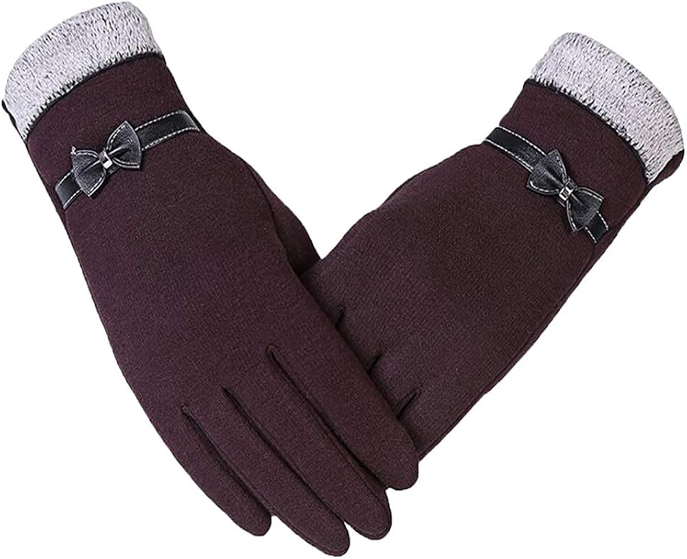 Womens Touch Screen Gloves Thick Fleece Lined Windproof Winter Warm Gloves