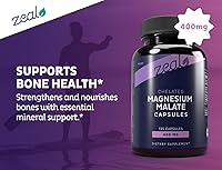 Vista 7 de Malato de magnesio quelatado prémium de Zeal (400 mg 135 cápsulas)