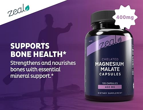 Miniatura 7 de Malato de magnesio quelatado prémium de Zeal (400 mg  135 cápsulas)