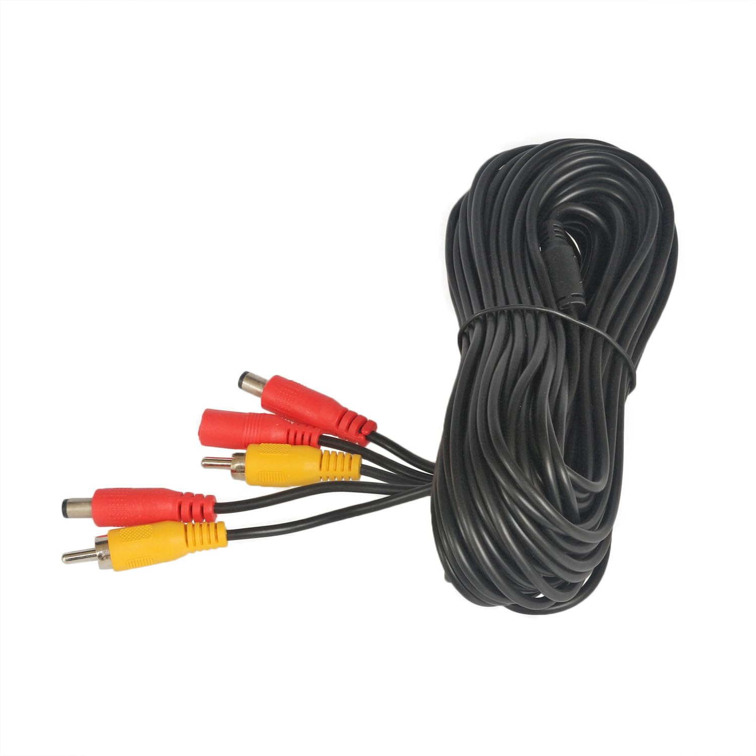 for DIYKIT DC10V to 24V Input Car Charger Power Adapter + AV for RCA Extension Cable/Cord Video Cable for Car Camera and Car Monitor - (Color Name: 20m Video Cable only)