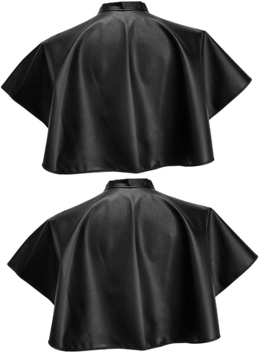GLEAVI Hair Dye Cape 2pcs Black Waterproof Salon Stylist Apron Haircut Cape for Adults Hair Coloring and Perm Treatment Use