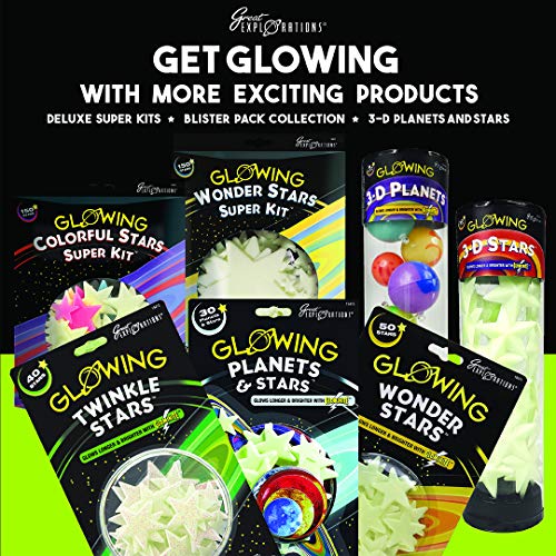 610Tk3tT3PL Great Explorations 3-D Solar System Glow In The Dark Ceiling Hanging Kit 3D Planets and Star Stickers Create the Milky Way Teach Science STEM, Multicolor (UG-19862) - Image 7