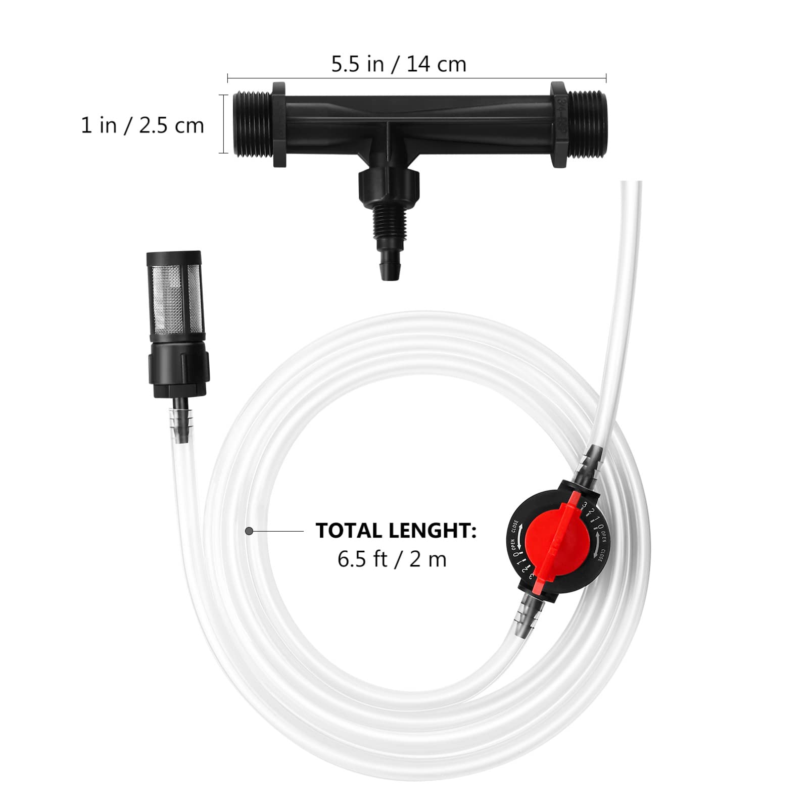 Inyector de fertilizante for riego por goteo Kit de dispositivo de riego de jardín Venturi de 3/4 pulgadas, kits de tubos de agua con interruptor de inyector de fertilizante/607