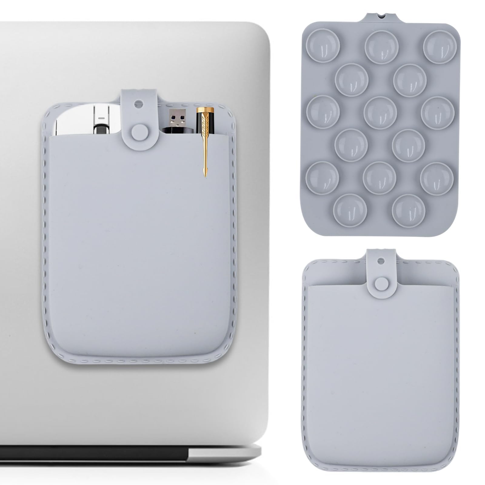 IFOYO Large Silicone Mouse Holders for Laptops No Residue Adhesive with Super Strong Suction Cup, Reusable Desk Organizer for Office Home