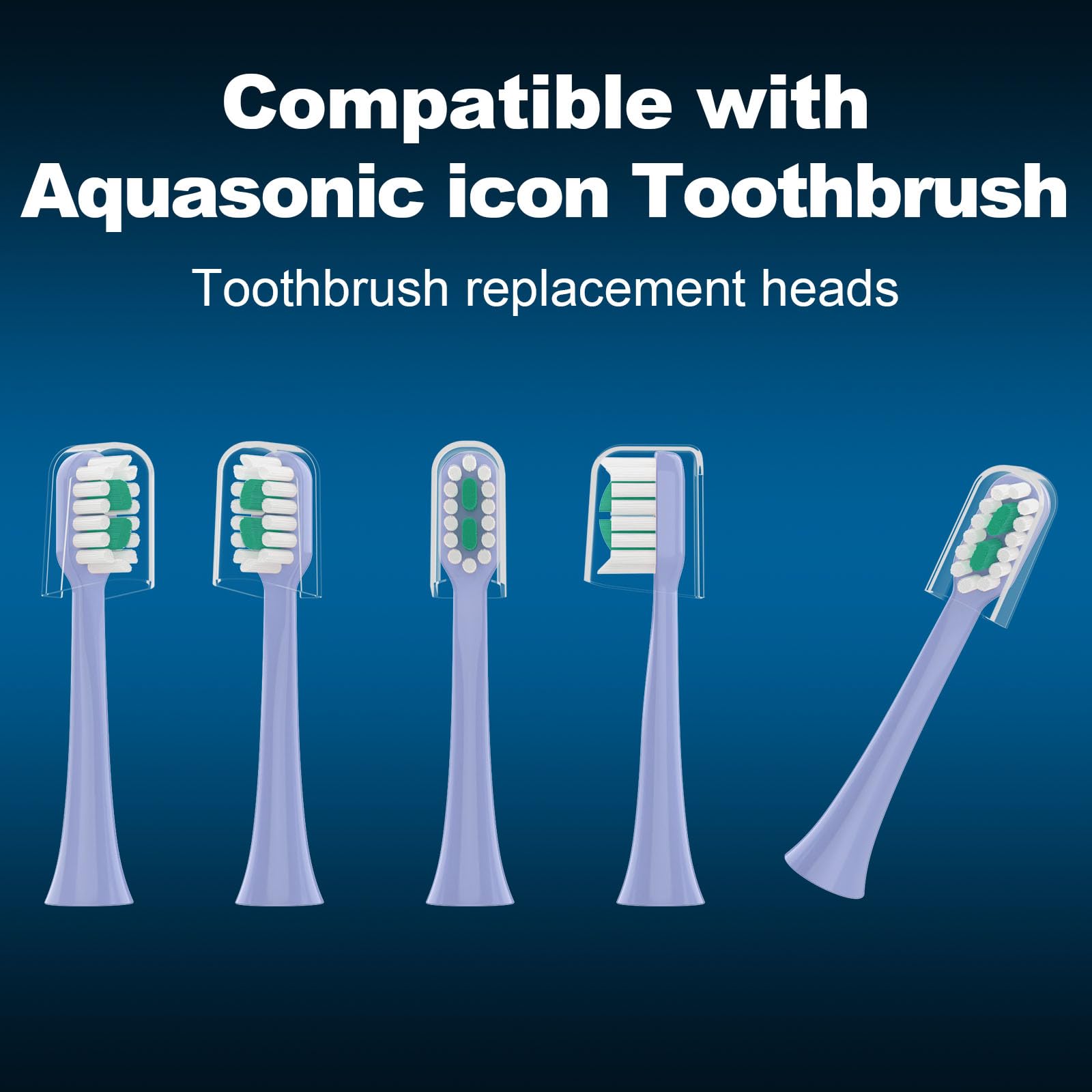 Cabezales de repuesto para cepillo de dientes, paquete de 10 unidades para AquaSonic Icon | Cabezal de cepillo de dientes eléctrico 5Lilac 5Blush