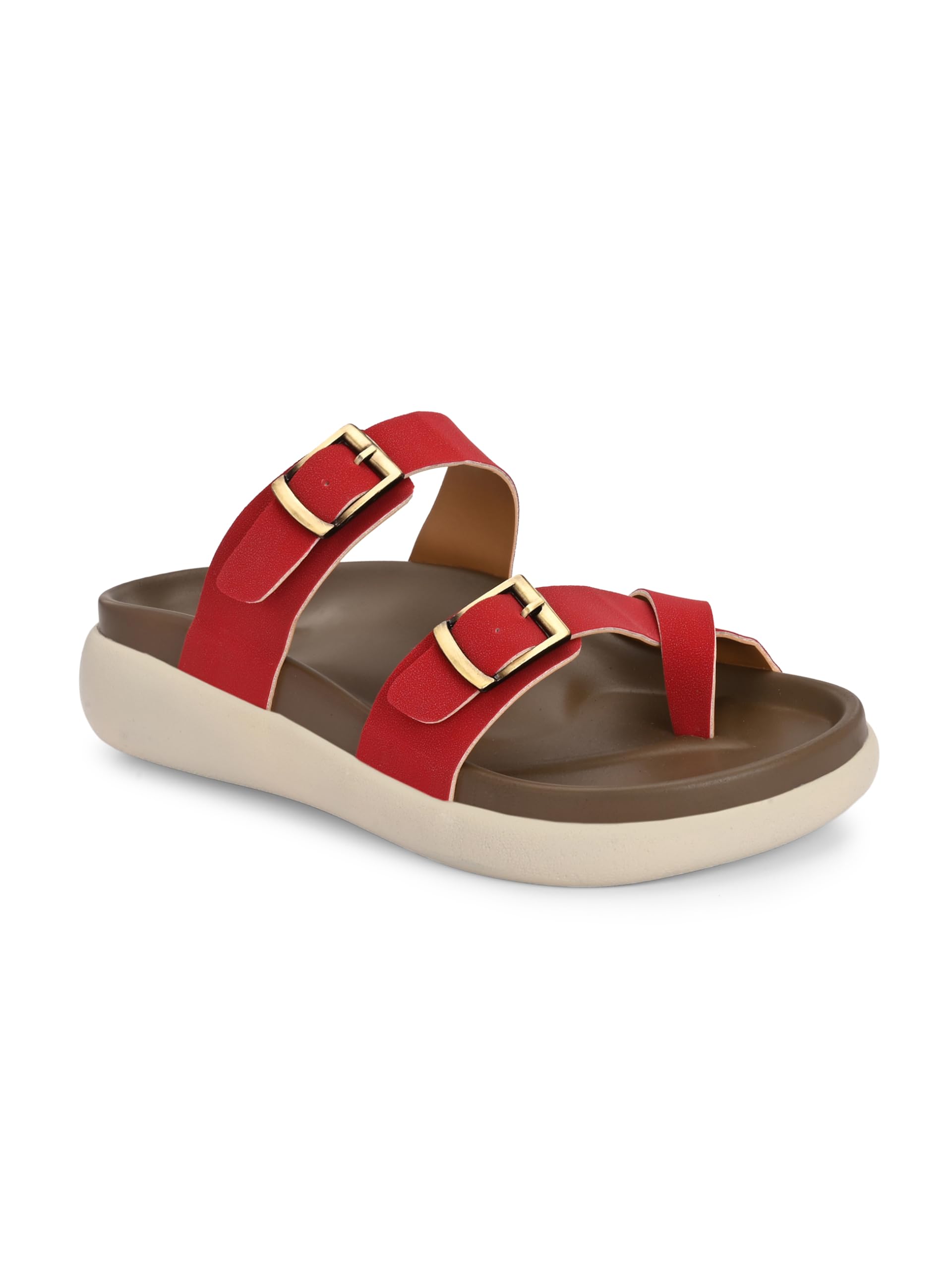 el paso Women Red Faux Leather Casual Slip On Flats EPW5755_P-picture-54