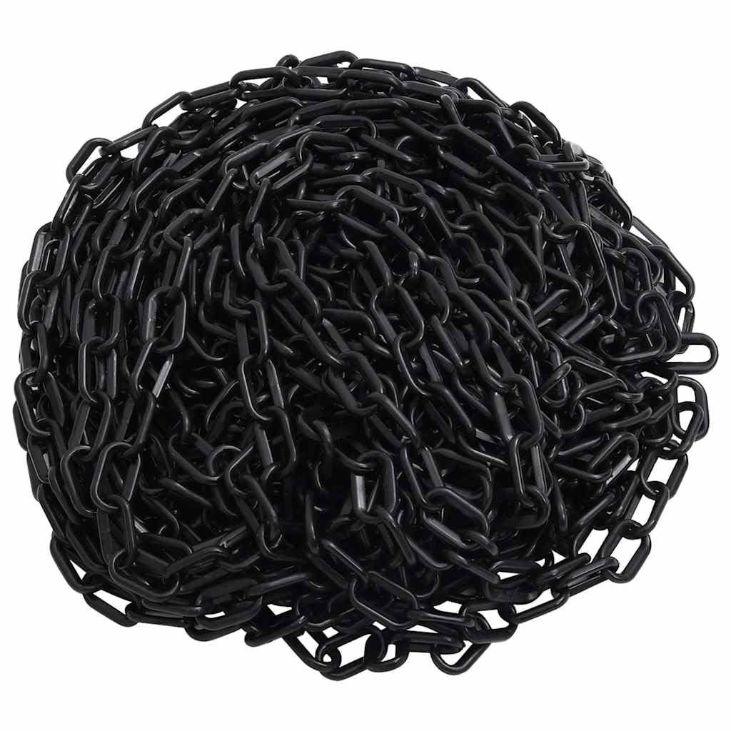Chaîne de sécurité noire 30 m 4 mm en plastique pour intérieur et extérieur