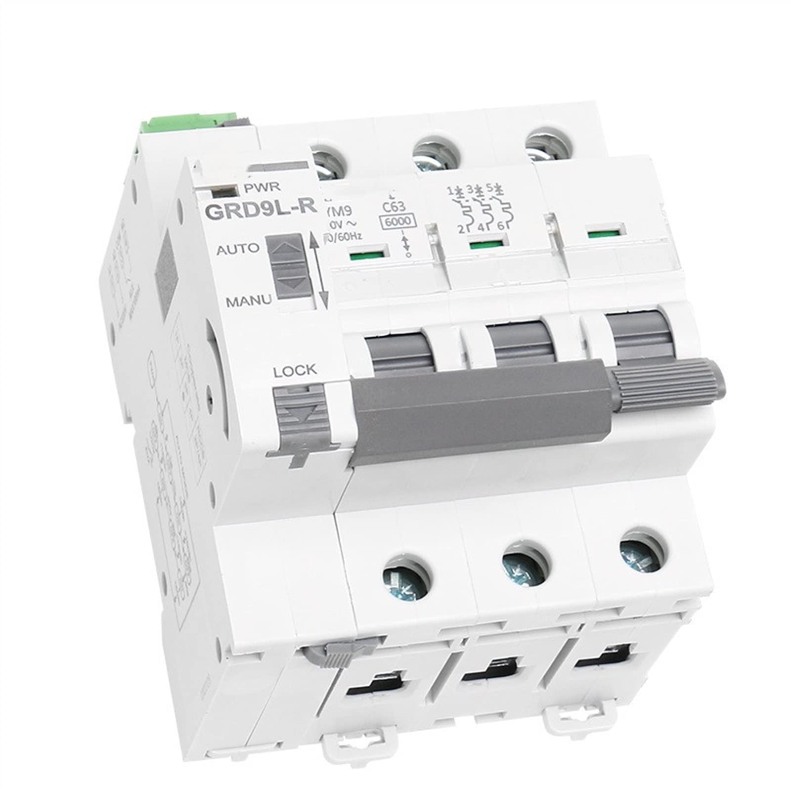 IEUMJNAT Circuit Breaker DIN Rail Automatic Recloser Mini GRD9L-R Gym9 3p MCB 6KA Intelligent Security(Grd9l-r-ac220v,GYM9-3P-MCB-40A)