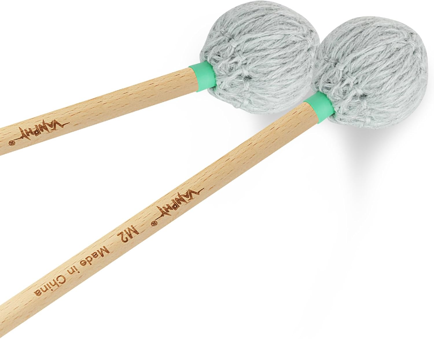 Professional Marimba Mallets -M3 Hard Yarn Heads with Beech Wood Handle Keyboard Percussion Accessories for Xylophone Glockenspiel Vibraphone with Professionals and Advanced Players