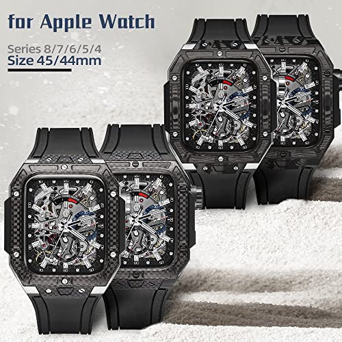 Boîtier iWatch carbone pour protéger et transformer votre montre série 7 8 6 5 SE 44 45mm