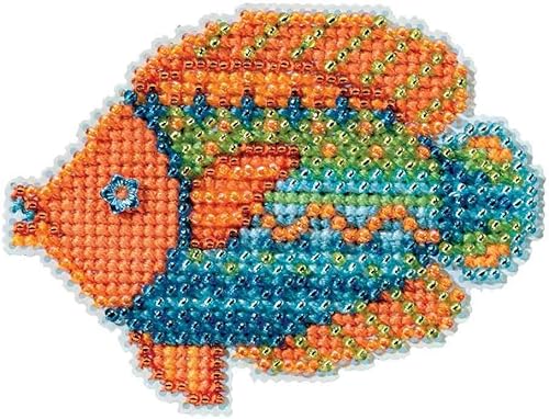 Fancy Fish - Kit de adorno de punto de cruz con cuentas de Mill Hill 2016 Ramo de primavera MH181613