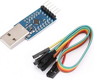 Module Serial Converter, 6PIN USB 2.0 To Serial Converter Module Indicator Light 65MN Steel with Wire for Windows 98