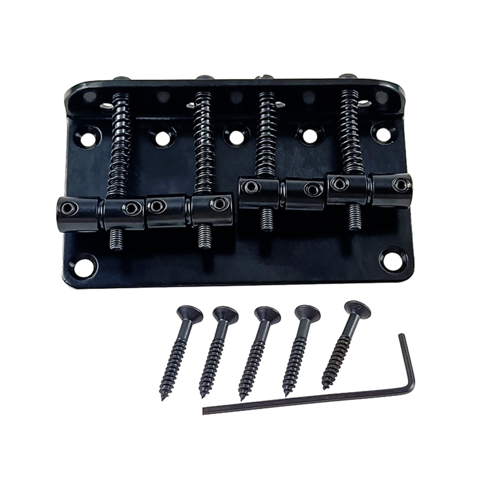 XuQiZZpp 4 Strings Hardtail Bridge, Bass Bridge Saddles 4 Saddle Hardtail Alloy Tailpiece Electric Bass Bridge Replacements
