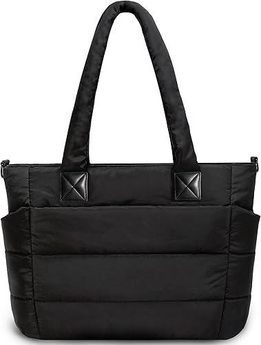 Bolso de mano acolchado para mujer, bolso grande de enfermera, bolso de hombro con cremallera para trabajo y viajes