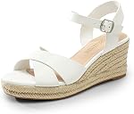 DREAM PAIRS Women's Wedge Sandals Platform Espadrilles | Cross Strap,Ankle Buckle,Dressy Summer Vacations