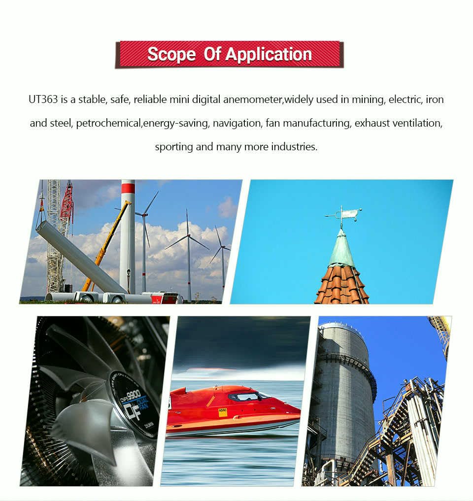 UNI-T UT363 UT363BT Mini Handheld Anemometer with Bluetooth Digital Wind Anemometers Speed Measurement Temperature Tester(UT363BT)