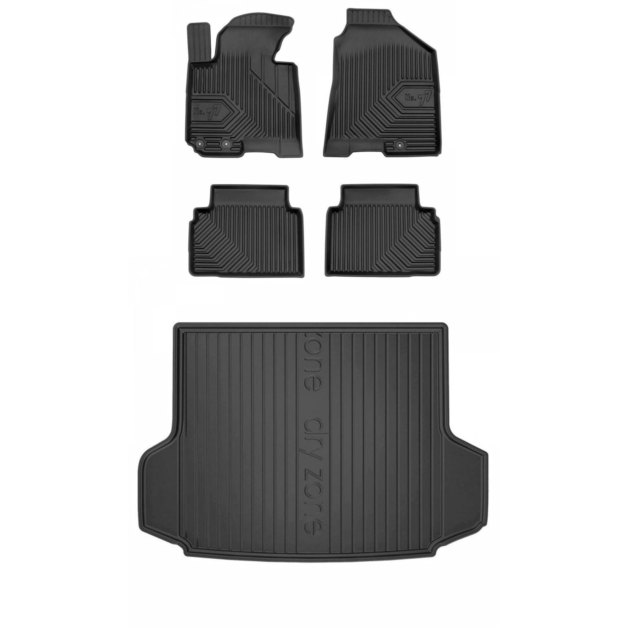 MOTOS Set de Alfombrillas de Goma y Alfombrillas de Maletero para Hyundai ix35 I 2009-2015 Mejora la Comodidad de Tus Viajes con la Alfombrilla Antideslizante para Coche NO.77- Alfombrillas para Todo