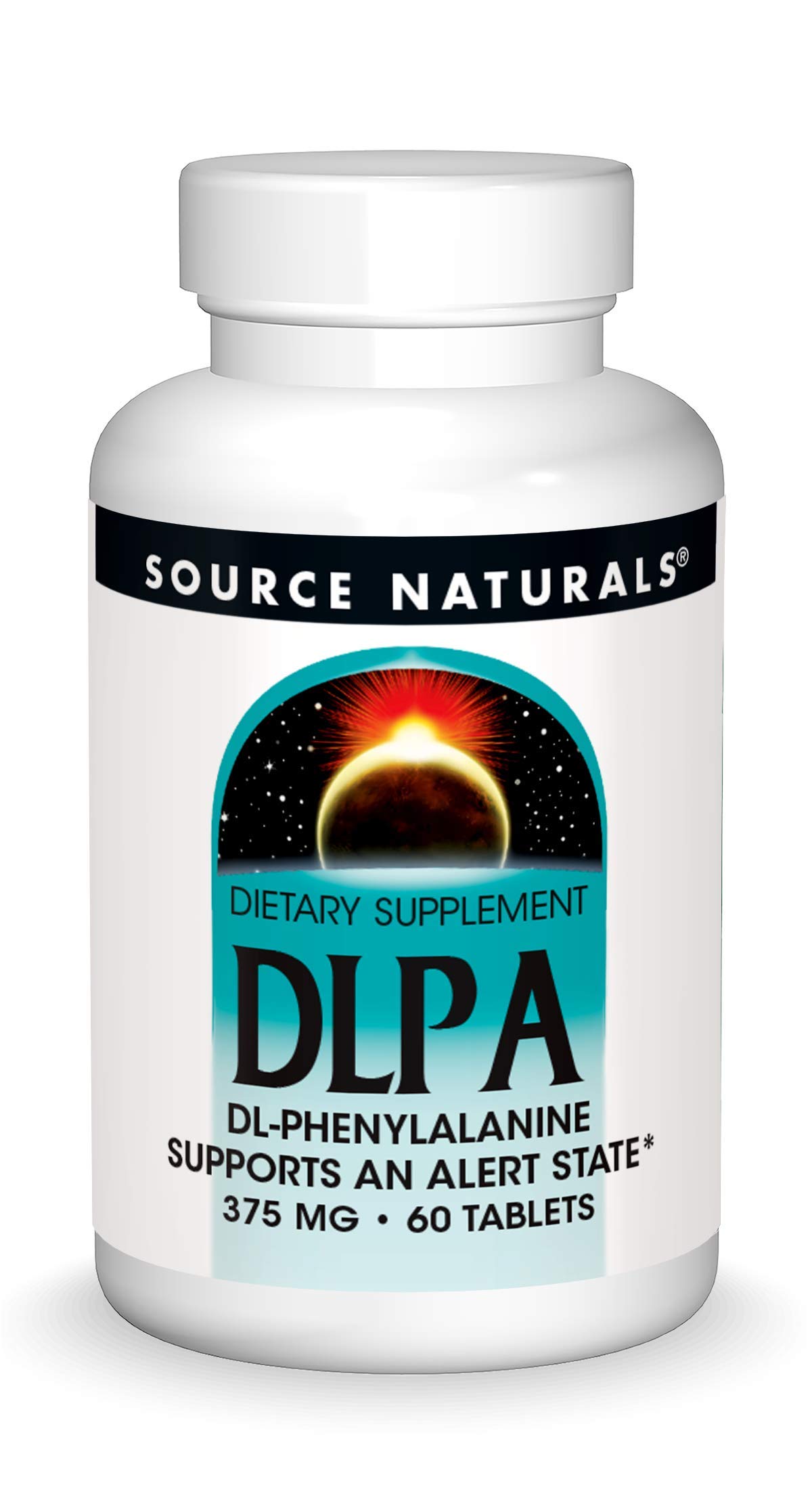 Source Naturals DLPA DL-Phenylalanine 375 mg Supplement That Supports an Alert State - 60 Tablets