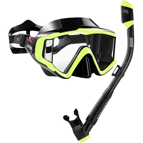 Aegend Snorkeling Gear for Adults - Anti-Fog Mask with Latest Top Dry Valve
