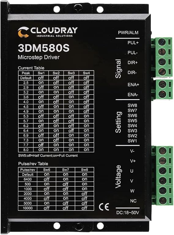 3-Phase Stepper Motor Driver 3DM580S 1.0-8.0A 18-50VDC for CNC Nema 17 23 24 and 34 Stepper Motor | for CNC Nema 17 23 24 and 34 Stepper Motor