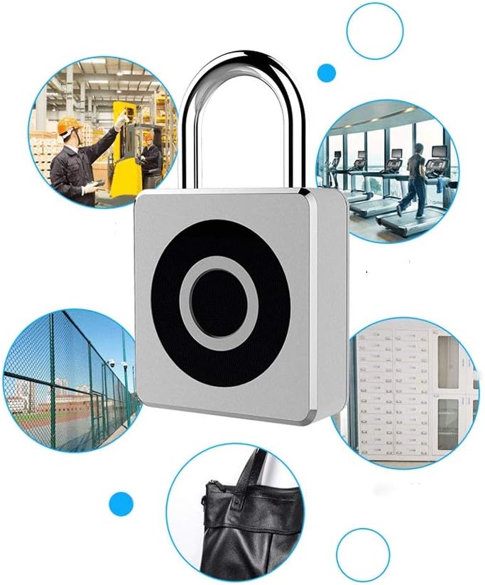 JSEIAJB Smart Padlock, High Security, Rechargeable Anti-Theft Fingerprints for Locker, Gym, Door, Luggage, Suitcase, Handbags, Wardrobes