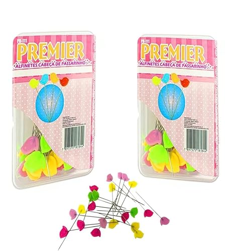 100 Alfinetes Costura Cabeça Passarinho ponta fina