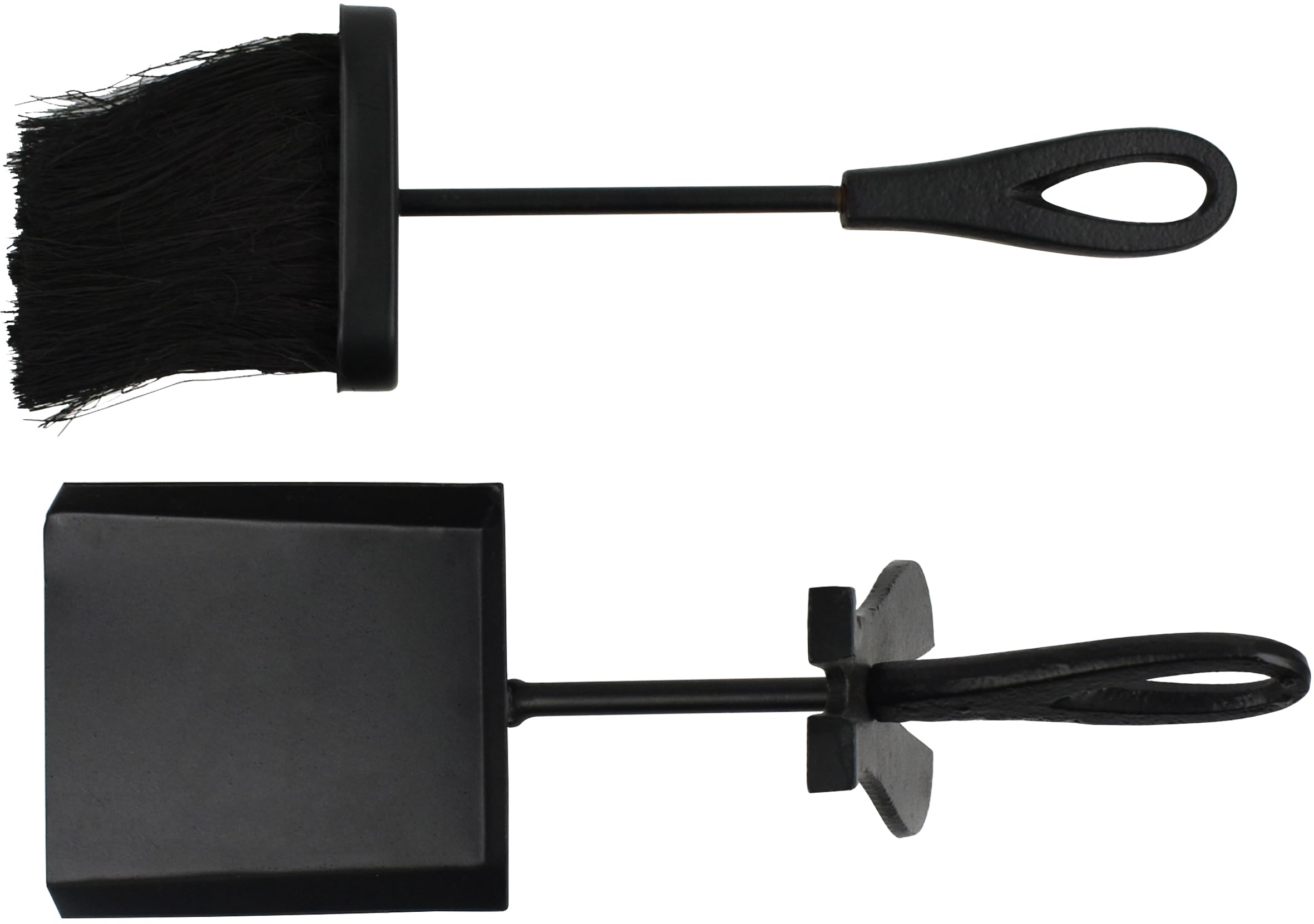 Fireplace Brush & Shovel Set Loop Handle Fireside Accessories Tools for Wood Burner