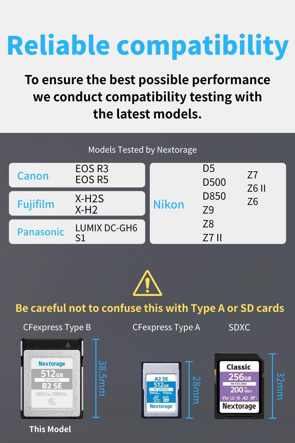 Nextorage CFexpress Type B Card SE Series 512GB max Read 1950MB/s