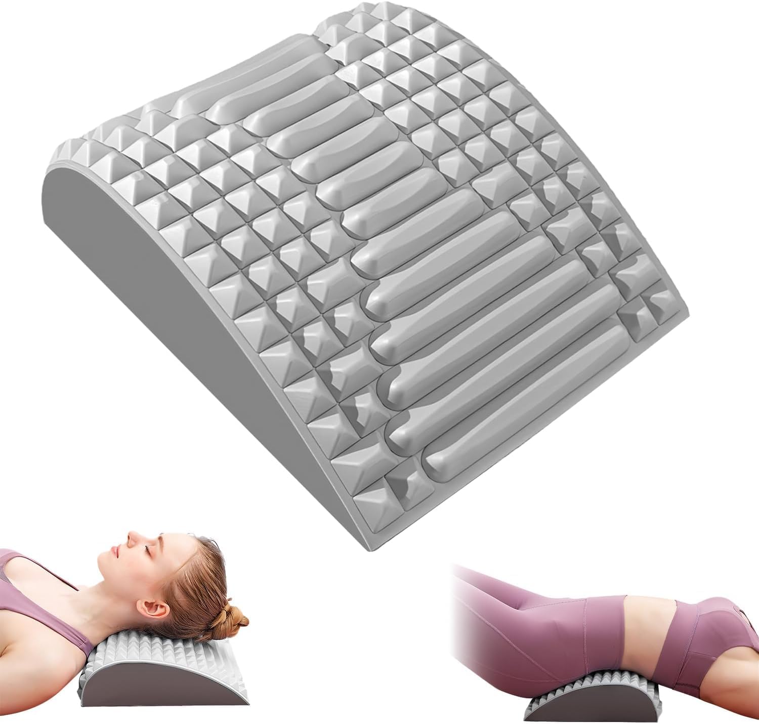 diuna Neck & Back Stretcher, 2023 New Back Neck Cracker for Lower Back Pain Relief, Multi-Level Adjustable Spine Board for Herniated Disc, Sciatica, Scoliosis (Gray)