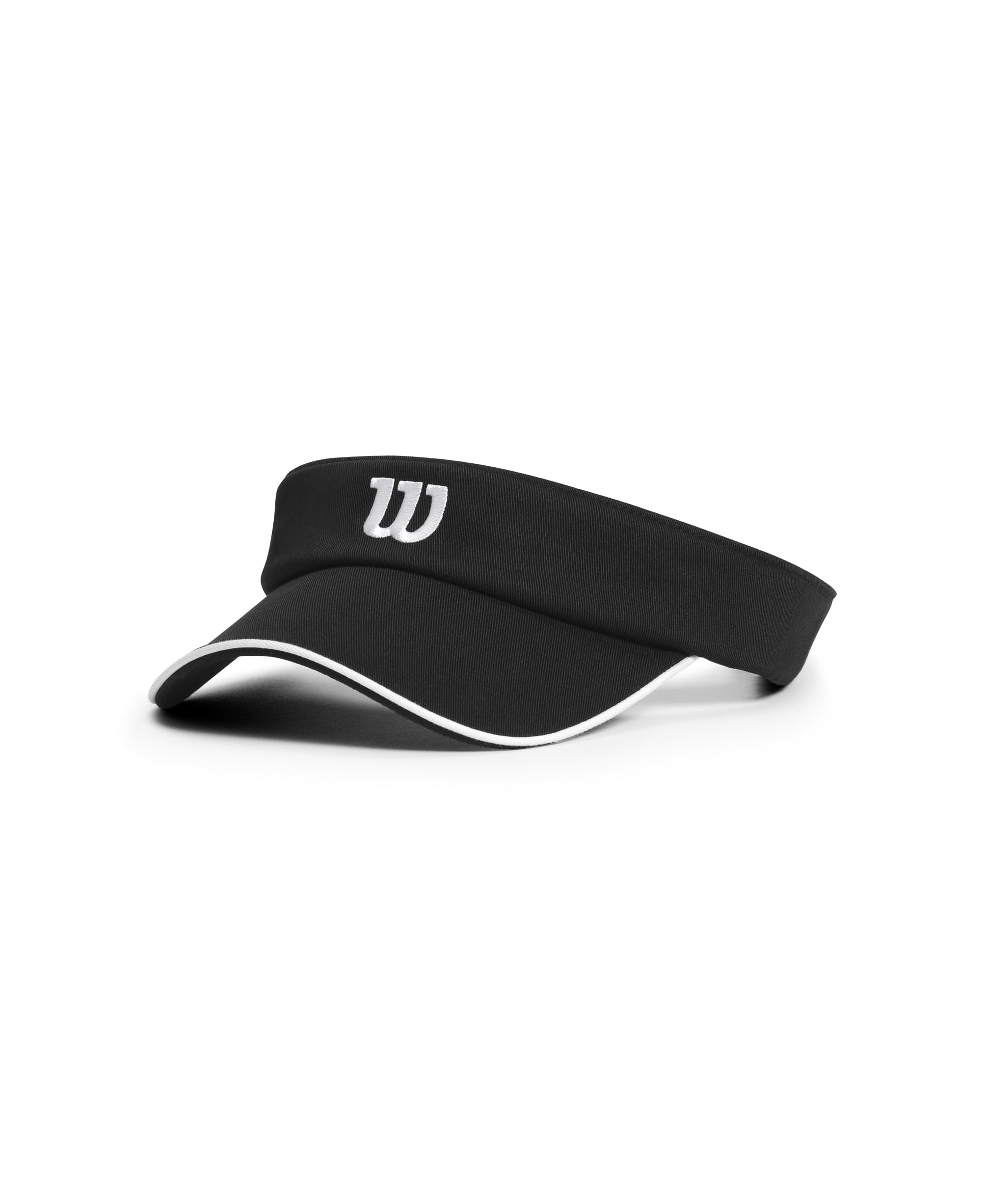 Wilson Classic Visor, Shields from Sun and Absorbs Sweat, Tailored Fit for All-Day Comfort, UPF50 Material, Fast-Dry Technology, Colour: Black, Size: SM