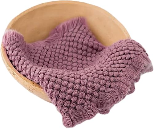 Miniatura 10 de Zeroest Accesorios de fotografía para bebé, canasta de lana trenzada, envoltura de lana para recién nacidos, cestas de relleno para posar, manta de