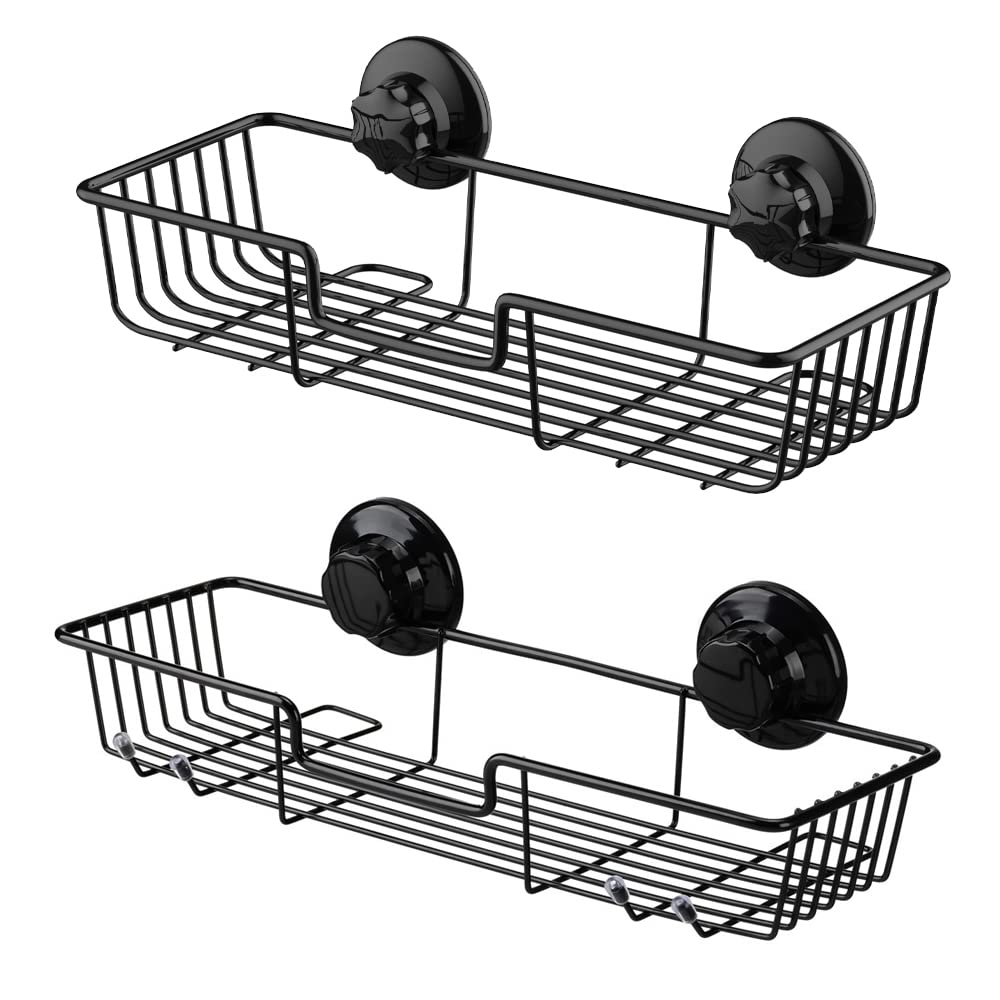 SANNO Suction Cup Shower Caddy Bathroom Caddies Storage Combo Organizer No Damage Suction Cup Rustproof Wire Basket for