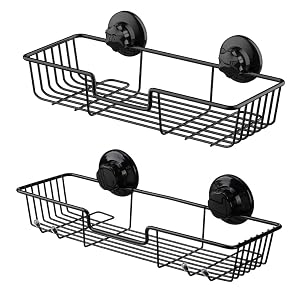 SANNO Suction Cup Shower Caddy Bathroom Caddies Storage Combo Organizer No Damage Suction Cup Rustproof Wire Basket for