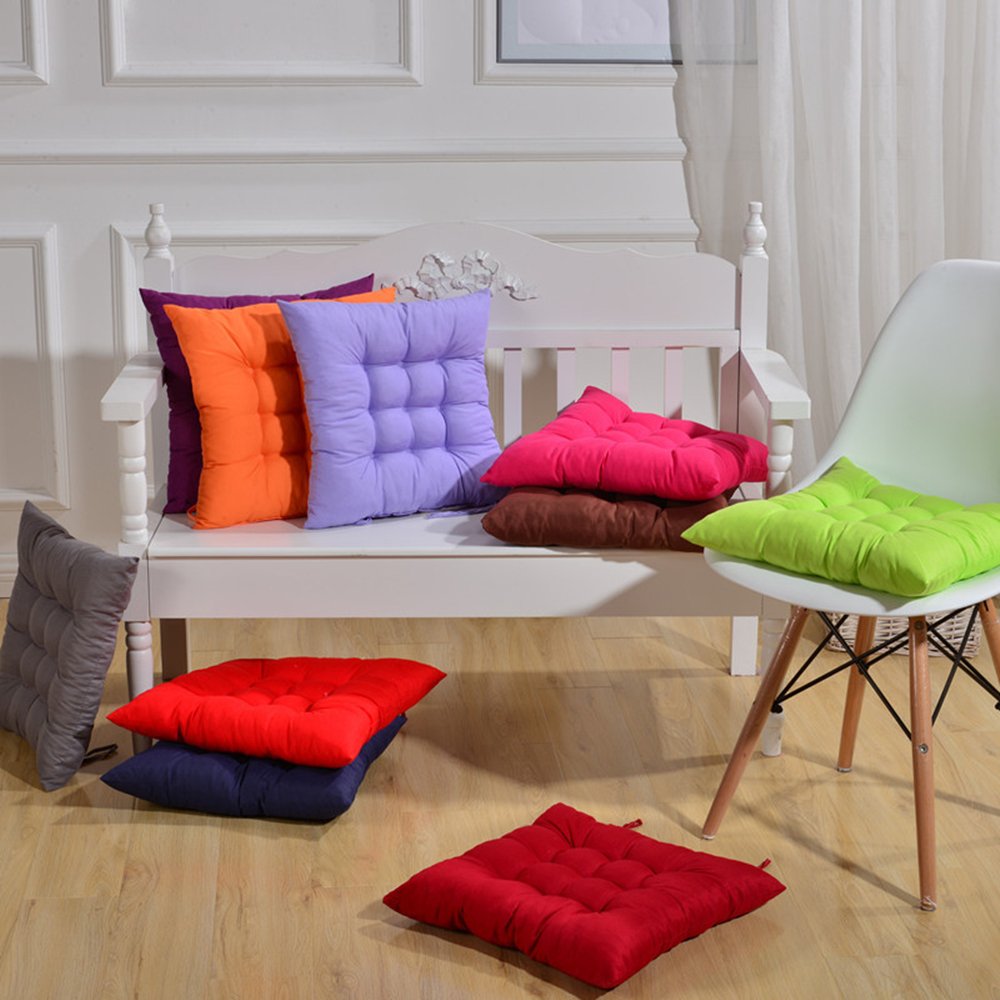 Stormeagle Soft Indoor Chair Pads Warm Cushions Square Tufted Seat Cushions Pillows with Ties, 14