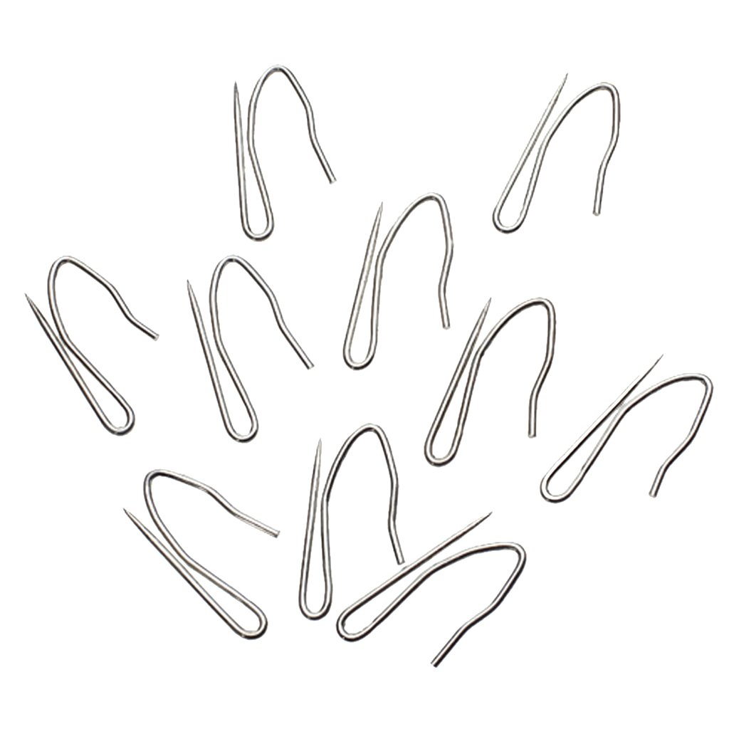 Magideal 10Pcs Curtain Drapery Pin Hooks - Silvery