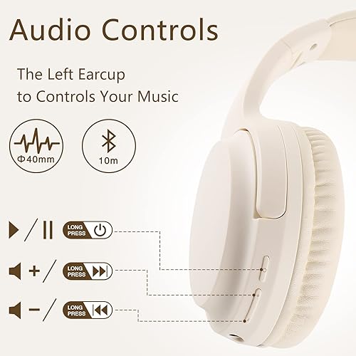 Miniatura 3 de SN-A2 - Auriculares inalámbricos Bluetooth con micrófono, auriculares ligeros en la oreja, graves profundos, Bluetooth 5.3, tiempo de reproducción