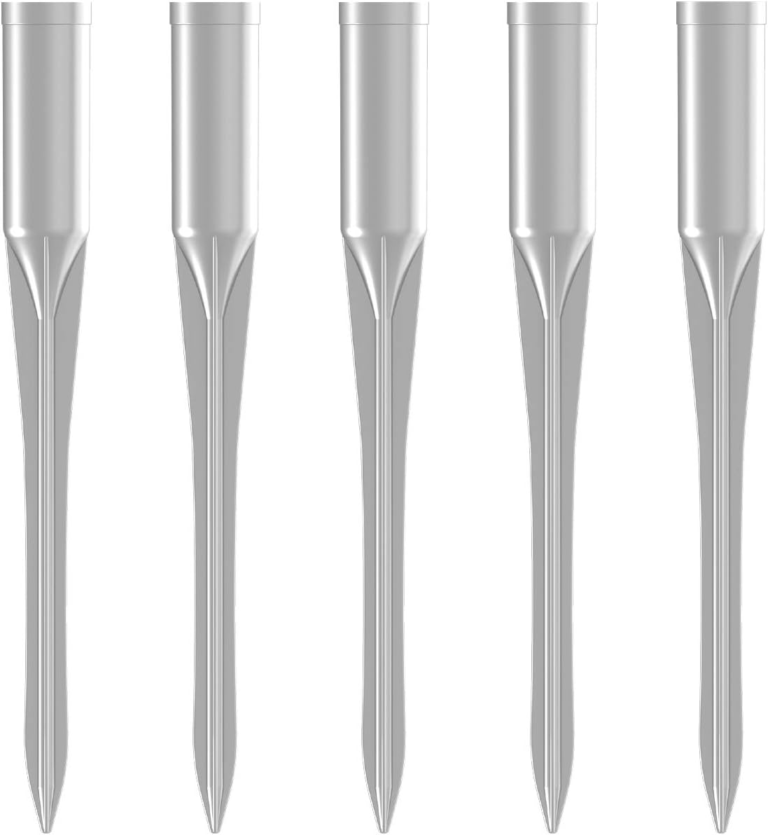 Patio Fence Post Anchor Ground Spikes 1-5/16 ID Inground Round Pole Sleeves for Backyard Garden Dirt Clay Grass Pack of 5 Aluminum