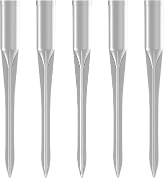 Patio Fence Post Anchor Ground Spikes 1-5/16 ID Inground Round Pole Sleeves for Backyard Garden Dirt Clay Grass Pack of 5 Aluminum