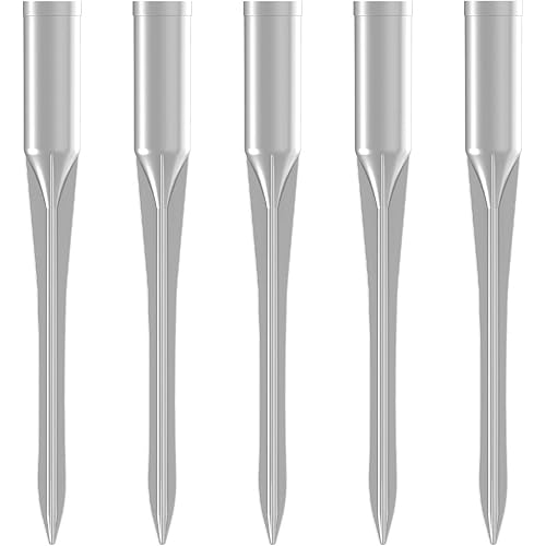 Patio Fence Post Anchor Ground Spikes 1-5/16 ID Inground Round Pole Sleeves for Backyard Garden Dirt Clay Grass Pack of 5 Aluminum