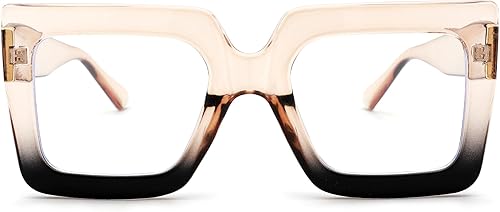 Gafas de luz azul de gran tamaño para mujer, marco cuadrado grueso, elegantes gafas sin receta