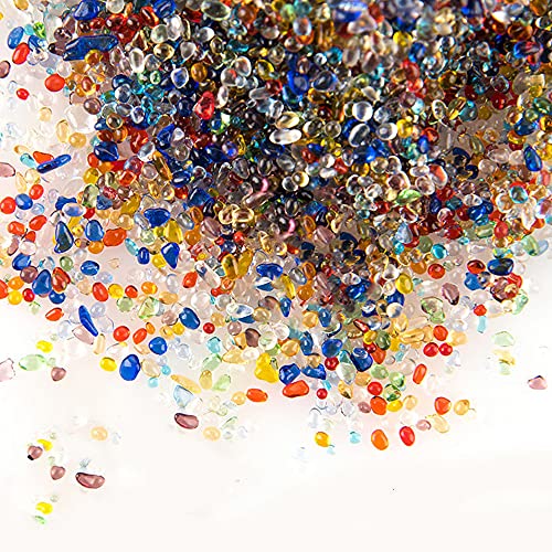 MUYYIKA アクアリウム 水槽用飾り石 彩り石 観賞 魚 クリスタル ガラス石 水族用品 底砂・砂利 庭・ガーデン飾り石 (約500g )