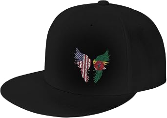 Us America DICA Dican Flag Wing Classic Adjustable Outdoor Sports Traveling Trucker Hats Baseball Cap for Men & Women3 Black