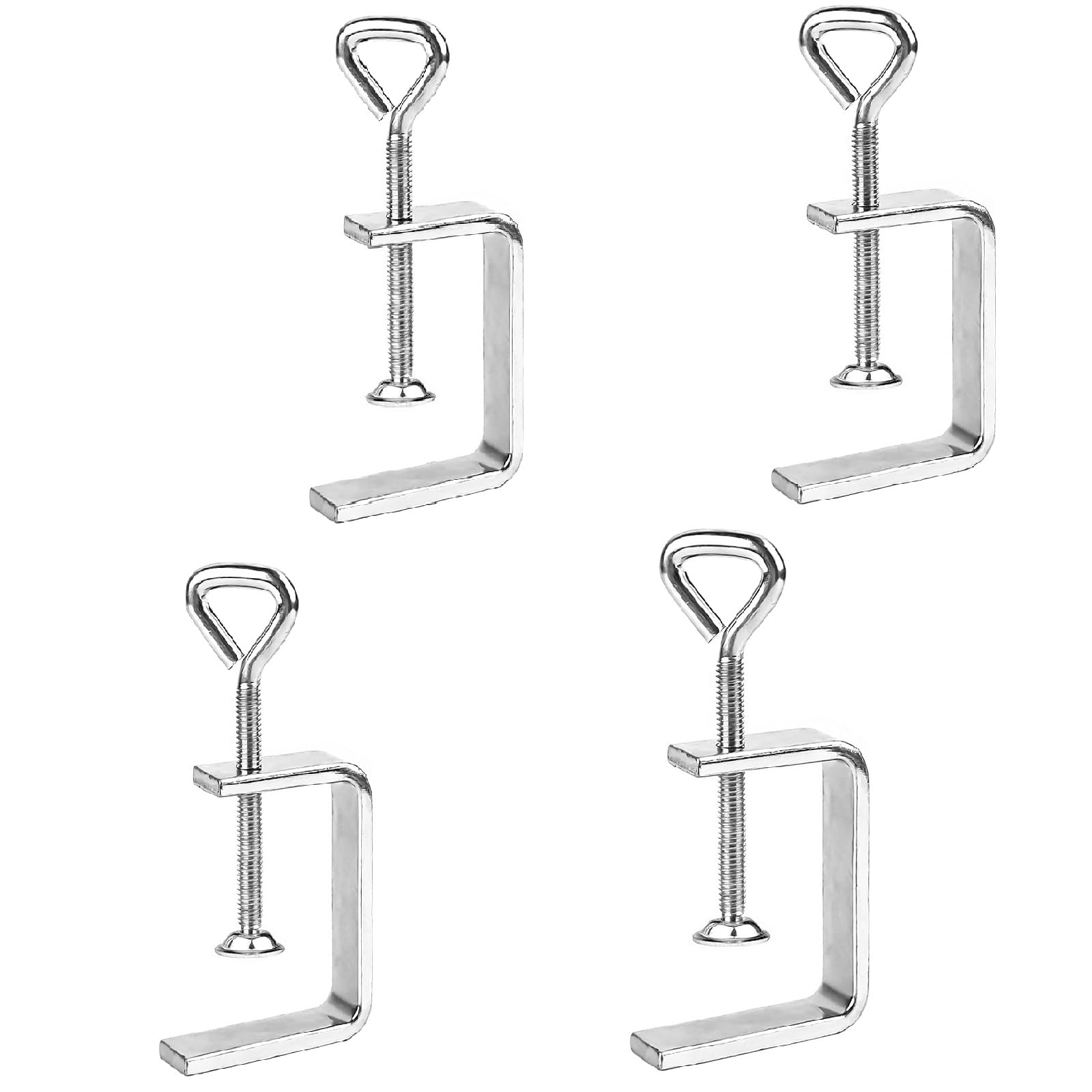 4 Pieces C Clamps, Metal C Clamps, Adjustable Carpenter Clamps for Woodworking, Assembling, Welding and Household Projects