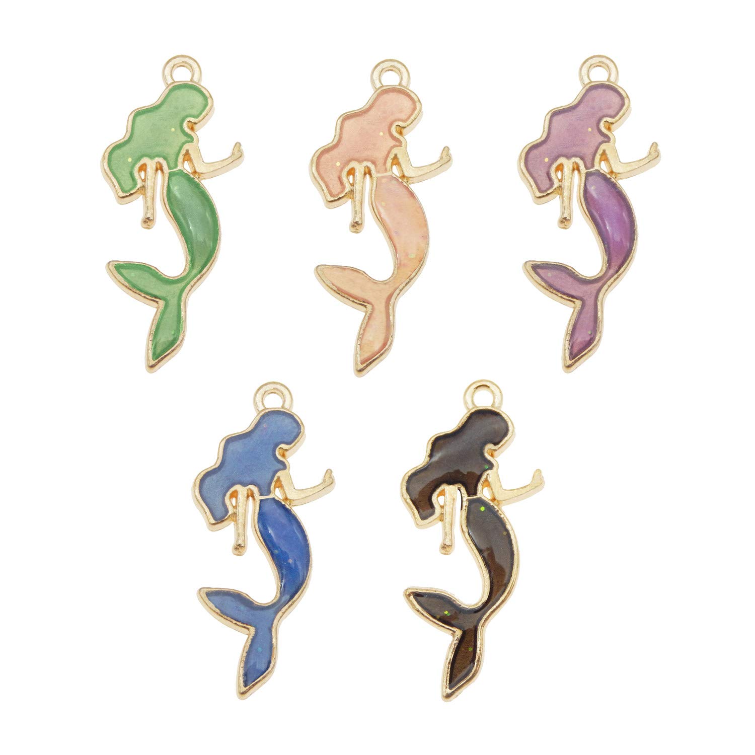 40pcs Mixed Mermaid Charms for Jewelry Making Bracelet Necklace Craft DIY Findings 29x13mm