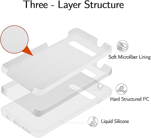 Miniatura 4 de NUIMADL Funda de silicona líquida compatible con Samsung Galaxy S10 Plus, protección de cuerpo completo de goma de gel a prueba de golpes para