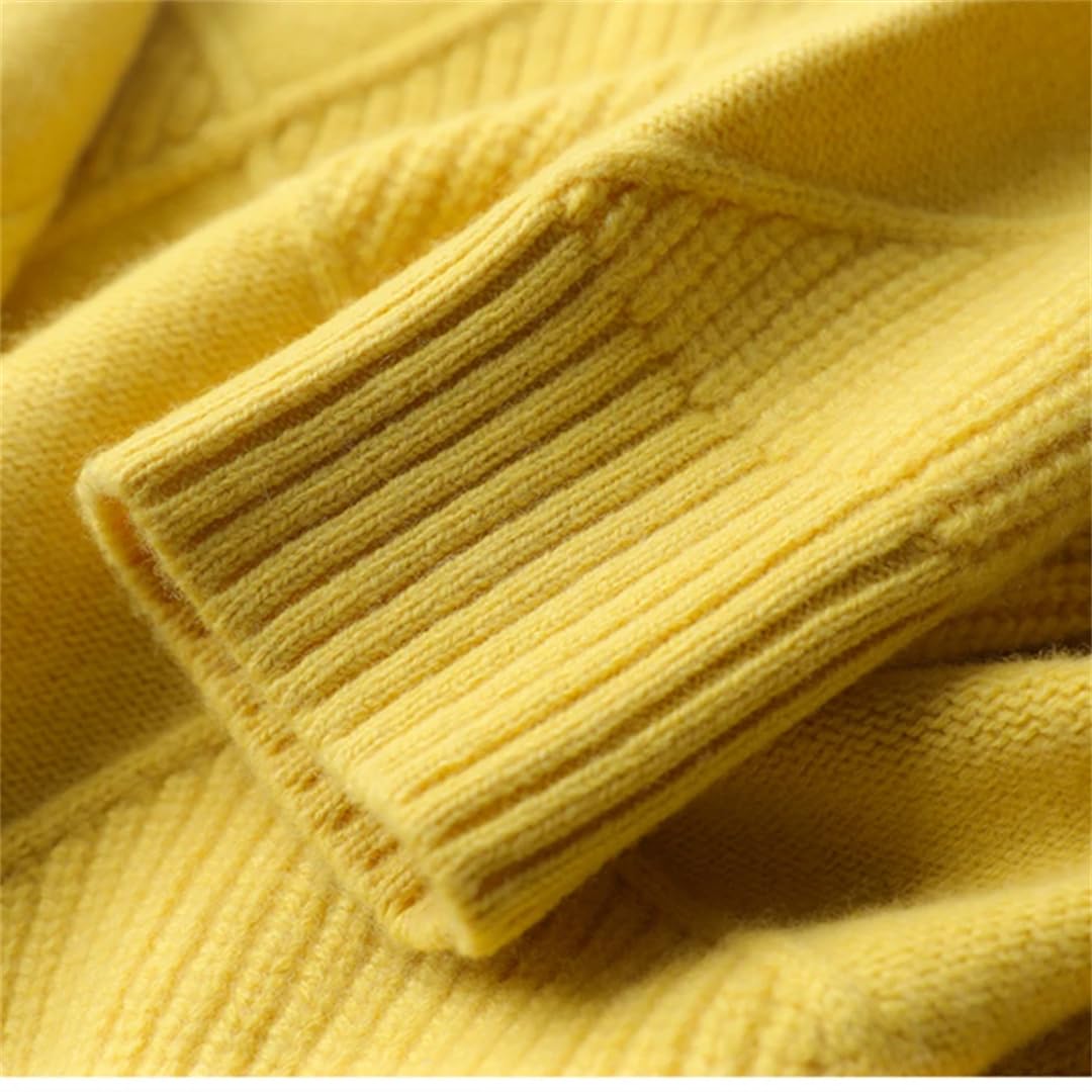 Damski sweter z golfem w jednolitym kolorze z golfem wełniany luźny sweter plus size